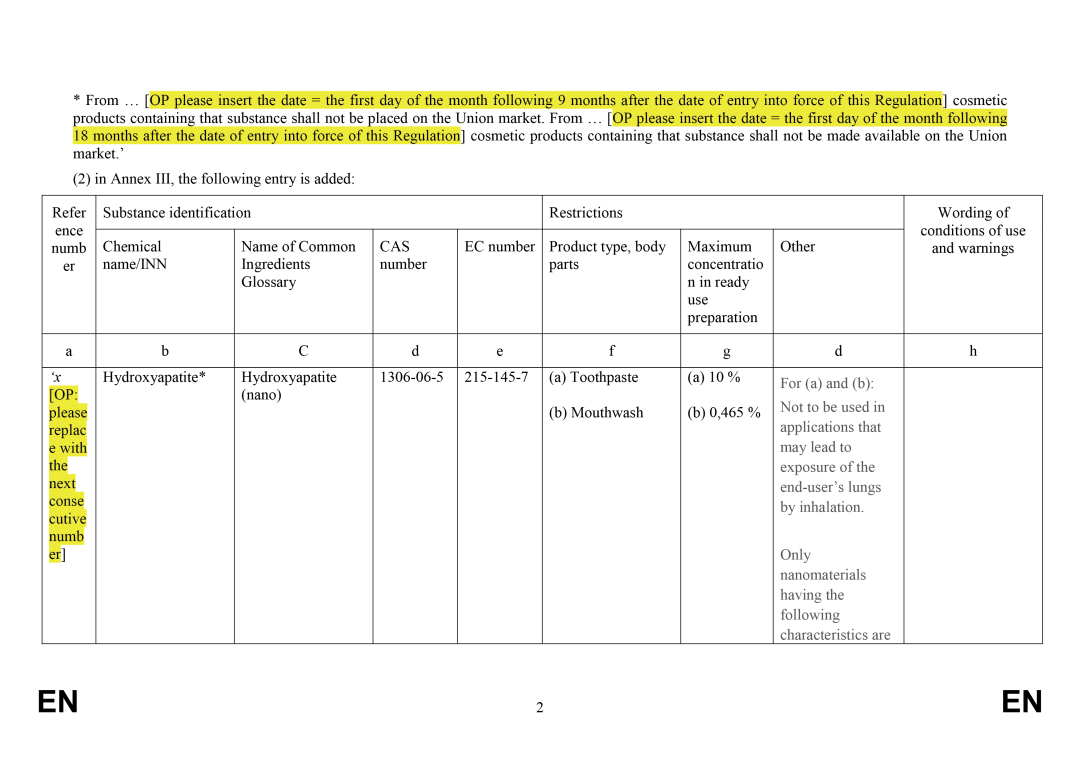 EU,Cosmetic,Substance,Nanomaterial,Prohibit,Restriction