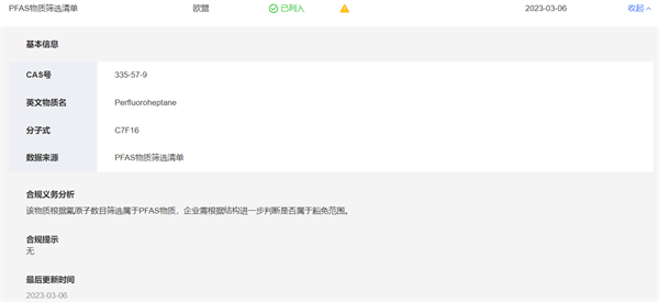 化規通,化學品,合規資訊,PFAS,全球化學品名錄