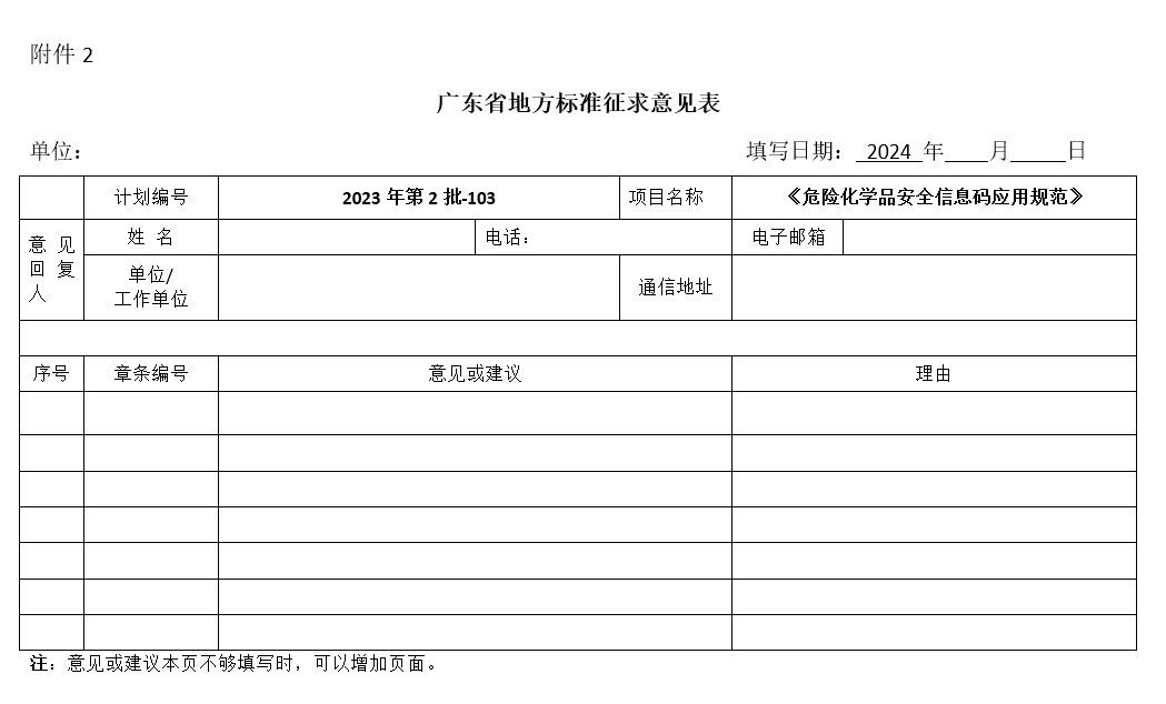 廣東,危險化學品,安全信息碼,應用規范,征求意見